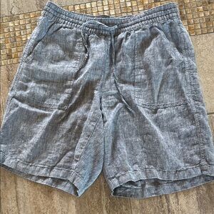 Lands End Women’s Linen Shorts Blue Size 8